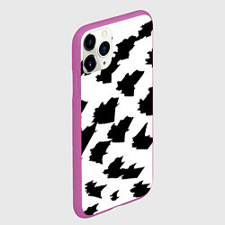 Чехол iPhone 11 Pro матовый Чётные пятна на белом фоне - минимализм, цвет: 3D-фиолетовый — фото 2