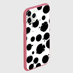 Чехол iPhone 11 Pro матовый Abstract black blots - ai art fantasy, цвет: 3D-малиновый — фото 2