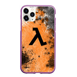 Чехол iPhone 11 Pro матовый Half life оранжевые краски, цвет: 3D-фиолетовый