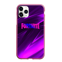 Чехол iPhone 11 Pro матовый Fortnite neon stripes angles logo