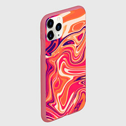 Чехол iPhone 11 Pro матовый Абстракция кислотно мраморный фон, цвет: 3D-малиновый — фото 2