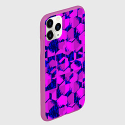 Чехол iPhone 11 Pro матовый Абстракция темно фиолетовый геометрический фон, цвет: 3D-фиолетовый — фото 2