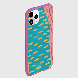 Чехол iPhone 11 Pro матовый Абстрактный пейзаж, цвет: 3D-фиолетовый — фото 2