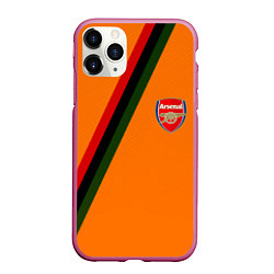 Чехол iPhone 11 Pro матовый Arsenal geometry steel, цвет: 3D-малиновый