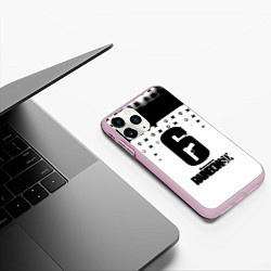 Чехол iPhone 11 Pro матовый Rainbox six game pattern, цвет: 3D-розовый — фото 2