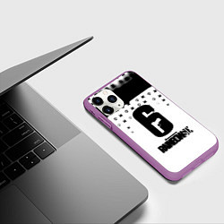 Чехол iPhone 11 Pro матовый Rainbox six game pattern, цвет: 3D-фиолетовый — фото 2