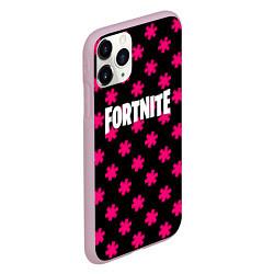 Чехол iPhone 11 Pro матовый Fortnite snowflake pattern, цвет: 3D-розовый — фото 2