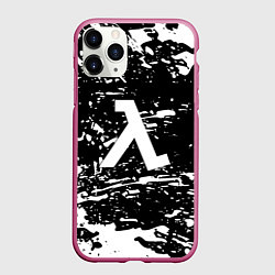 Чехол iPhone 11 Pro матовый Half life краски белые игра, цвет: 3D-малиновый