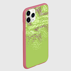 Чехол iPhone 11 Pro матовый Крокодила кожа абстракция, цвет: 3D-малиновый — фото 2