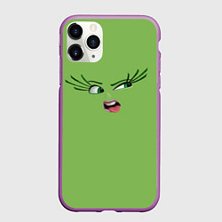 Чехол iPhone 11 Pro матовый Эмоция брезгливости - лицо крупное, цвет: 3D-фиолетовый