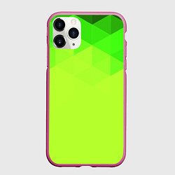 Чехол iPhone 11 Pro матовый Кислотная геометрия лайм, цвет: 3D-малиновый