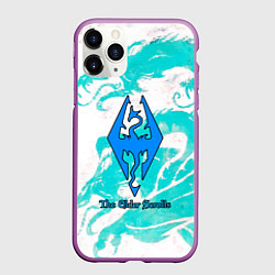 Чехол iPhone 11 Pro матовый Elder Scrolls logo, цвет: 3D-фиолетовый