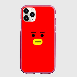Чехол iPhone 11 Pro матовый BT21 Tata, цвет: 3D-малиновый