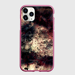 Чехол iPhone 11 Pro матовый Мокрая бумага ретро гранж текстура грязная, цвет: 3D-малиновый
