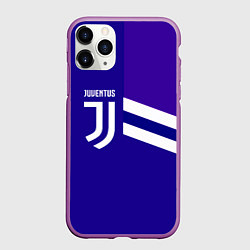 Чехол iPhone 11 Pro матовый Juventus sport geometry line, цвет: 3D-фиолетовый