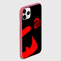 Чехол iPhone 11 Pro матовый Shadow Warrior japan, цвет: 3D-малиновый — фото 2
