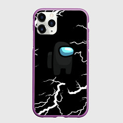 Чехол iPhone 11 Pro матовый Among us storm black, цвет: 3D-фиолетовый