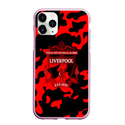 Чехол iPhone 11 Pro матовый Liverpool камуфляжный стиль, цвет: 3D-розовый