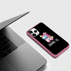Чехол iPhone 11 Pro матовый Амонг ас медик, цвет: 3D-малиновый — фото 2
