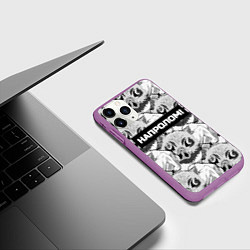 Чехол iPhone 11 Pro матовый Иноске из аниме Клинок рассекающий демонов - мем н, цвет: 3D-фиолетовый — фото 2