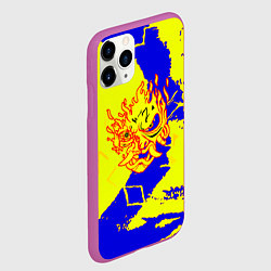 Чехол iPhone 11 Pro матовый Samurai logo yellow fire, цвет: 3D-фиолетовый — фото 2