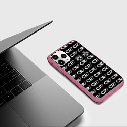 Чехол iPhone 11 Pro матовый Borussia sport logo, цвет: 3D-малиновый — фото 2