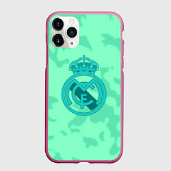 Чехол iPhone 11 Pro матовый Реал Мадрид камуфляж, цвет: 3D-малиновый