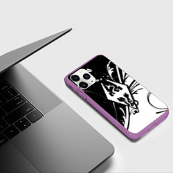 Чехол iPhone 11 Pro матовый The Elder Scrolls узор, цвет: 3D-фиолетовый — фото 2