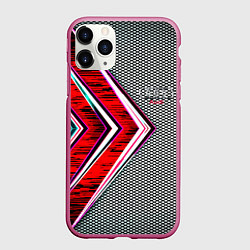Чехол iPhone 11 Pro матовый Audi sport geometry car, цвет: 3D-малиновый