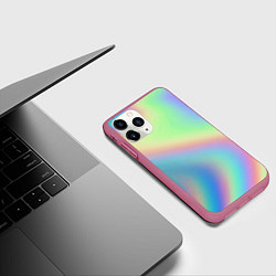 Чехол iPhone 11 Pro матовый Бензиновый градиент, цвет: 3D-малиновый — фото 2