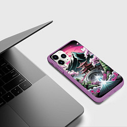 Чехол iPhone 11 Pro матовый Пейзаж Японии природа, цвет: 3D-фиолетовый — фото 2
