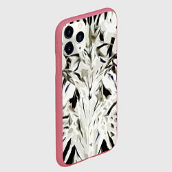 Чехол iPhone 11 Pro матовый Black and white abstraction, цвет: 3D-малиновый — фото 2