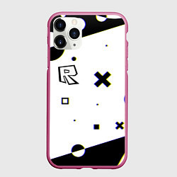 Чехол iPhone 11 Pro матовый Roblox pattern game, цвет: 3D-малиновый