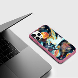 Чехол iPhone 11 Pro матовый Созвездие пегас, цвет: 3D-малиновый — фото 2