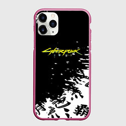 Чехол iPhone 11 Pro матовый Cyberpunk 2077 japan, цвет: 3D-малиновый
