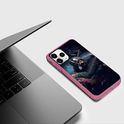 Чехол iPhone 11 Pro матовый Викинг хускарл с секирой, цвет: 3D-малиновый — фото 2