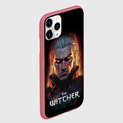 Чехол iPhone 11 Pro матовый Ведьмак с красными глазами, цвет: 3D-малиновый — фото 2