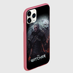 Чехол iPhone 11 Pro матовый Ведьмак и белый зверь, цвет: 3D-малиновый — фото 2
