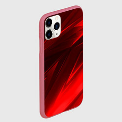 Чехол iPhone 11 Pro матовый Абстрактные линии красный, цвет: 3D-малиновый — фото 2
