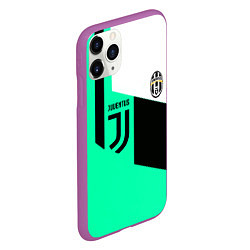 Чехол iPhone 11 Pro матовый Juventus geometry, цвет: 3D-фиолетовый — фото 2