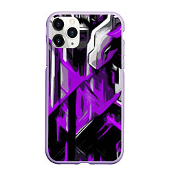 Чехол iPhone 11 Pro матовый White and purple abstraction on a black background