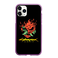 Чехол iPhone 11 Pro матовый Cyberpunk 2077 logo