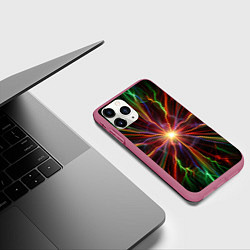 Чехол iPhone 11 Pro матовый Абстрактная энергия, цвет: 3D-малиновый — фото 2