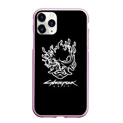 Чехол iPhone 11 Pro матовый Cyberpunk 2077 white