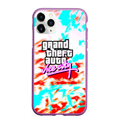 Чехол iPhone 11 Pro матовый GTA vice city clors, цвет: 3D-фиолетовый