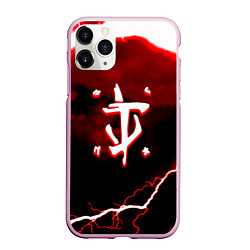 Чехол iPhone 11 Pro матовый Doom storm logo, цвет: 3D-розовый