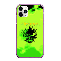 Чехол iPhone 11 Pro матовый Cyberpunk кислотный, цвет: 3D-фиолетовый