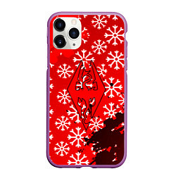 Чехол iPhone 11 Pro матовый Elder Scrolls winter steel