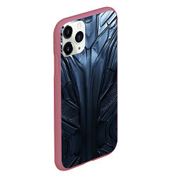 Чехол iPhone 11 Pro матовый Металлический карбон, цвет: 3D-малиновый — фото 2