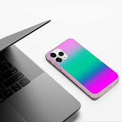 Чехол iPhone 11 Pro матовый Градиент цветной, цвет: 3D-розовый — фото 2